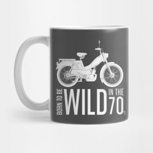 Born to be Wild in the 70's White Moped Mug